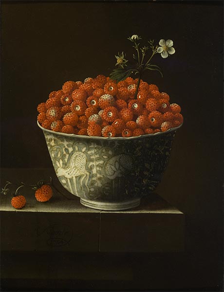 Strawberries in a Chinese Porcelain Bowl, 1704 | Adriaen Coorte | Painting Reproduction