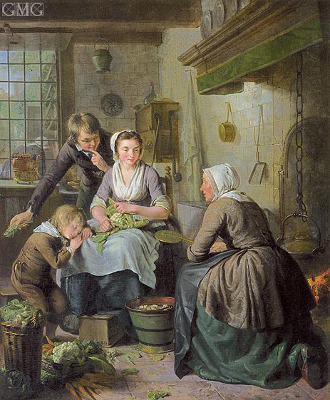 Kitchen Scene, c.1794/95 | Adriaen de Lelie | Painting Reproduction