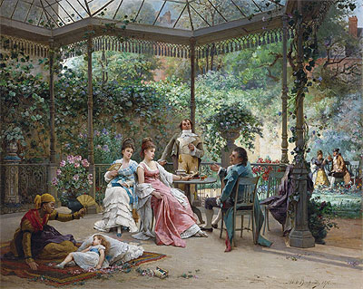 The Attentive Guests, 1876 | Adrien de Boucherville | Painting Reproduction