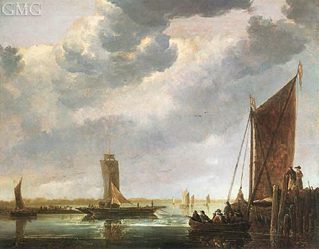 The Ferry Boat (The River Crossing), c.1652/55 | Aelbert Cuyp | Painting Reproduction