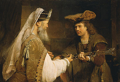 Ahimelech Giving the Sword of Goliath to David, c.1680 | Aert de Gelder | Gemälde Reproduktion