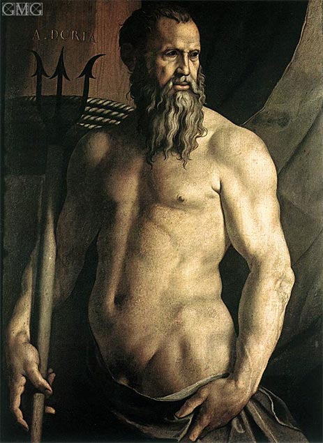 Portrait of Andrea Doria as Neptune, c.1540/50 | Bronzino | Painting Reproduction