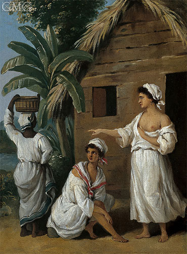 CaribbeanWomen in Front of a Hut, c.1770/80 | Agostino Brunias | Gemälde Reproduktion