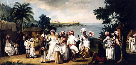 West Indian Village with Figures Dancing, undated | Agostino Brunias | Gemälde Reproduktion