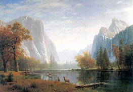 Yosemite Valley, c.1863/75 by Bierstadt | Painting Reproduction