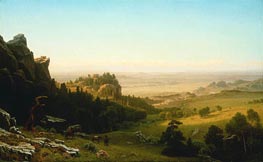 View from the Wind River Mountains, Wyoming, 1860 by Bierstadt | Painting Reproduction