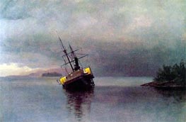 Wreck of the 'Ancon' in Loring Bay, Alaska, 1889 by Bierstadt | Painting Reproduction