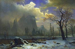 Yosemite Winter Scene, 1872 by Bierstadt | Painting Reproduction