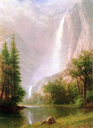 Yosemite Falls, c.1865/70 by Bierstadt | Painting Reproduction
