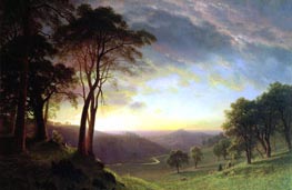 The Sacramento River Valley, undated by Bierstadt | Painting Reproduction