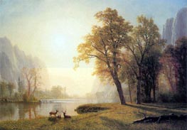 Deer in a Clearing, Yosemite, c.1873/74 by Bierstadt | Painting Reproduction