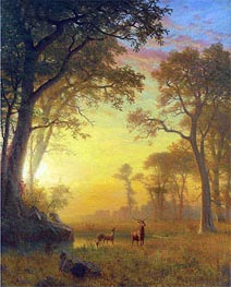 Light in the Forest, undated by Bierstadt | Painting Reproduction