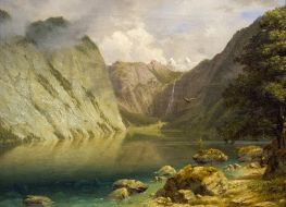 A Western Landscape, 1860s by Bierstadt | Painting Reproduction