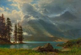Scenery in the Grand Tetons, c.1865/70 by Bierstadt | Painting Reproduction