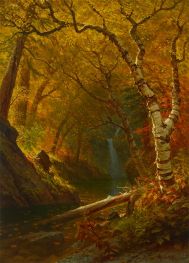 Woodland Pool, c.1870 by Bierstadt | Painting Reproduction