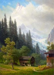 Alpenszene, n.d. von Bierstadt | Gemälde-Reproduktion