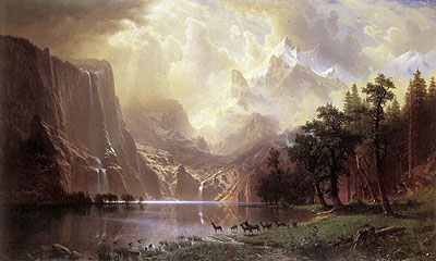 Among the Sierra Nevada Mountains, California, 1868 | Bierstadt | Gemälde Reproduktion