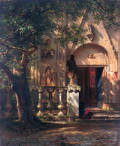 Sunlight and Shadow, 1862 by Bierstadt | Painting Reproduction