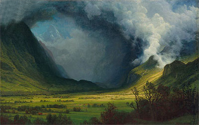 Storm in the Mountains, c.1870 by Bierstadt | Painting Reproduction