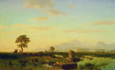 Ruins of Paestum, 1858 by Bierstadt | Painting Reproduction