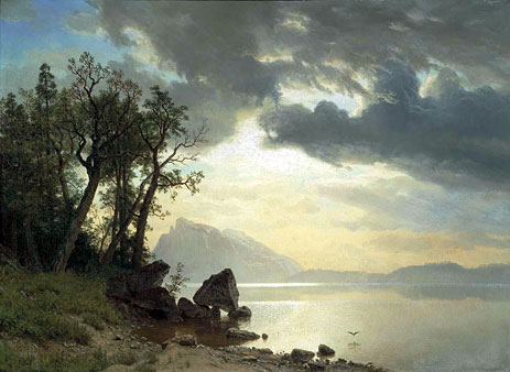 Lake Tahoe, Kalifornien, 1867 | Bierstadt | Gemälde Reproduktion
