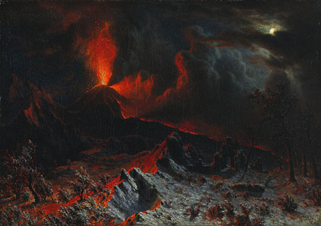Mount Vesuvius at Midnight, 1868 by Bierstadt | Painting Reproduction