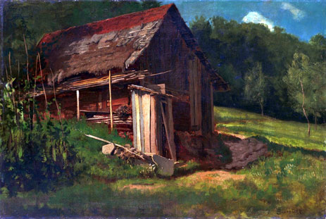 Swiss Mountain Cabin | Bierstadt | Painting Reproduction