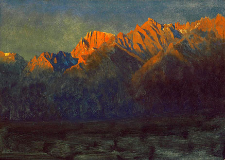 Sunrise in the Sierras, c.1872 | Bierstadt | Gemälde Reproduktion