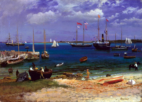 Nassau Harbor, c.1877 | Bierstadt | Painting Reproduction