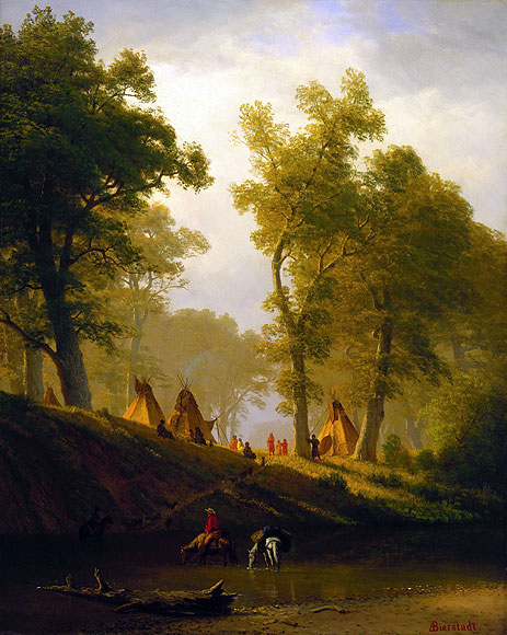 The Wolf River, Kansas, c.1859 | Bierstadt | Painting Reproduction