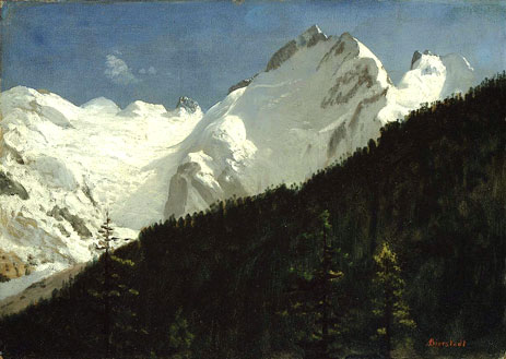 Piz Bernina, Switzerland, undated | Bierstadt | Gemälde Reproduktion