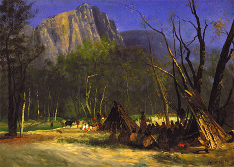 Indianer im Rat, Kalifornien, c.1872 | Bierstadt | Gemälde Reproduktion