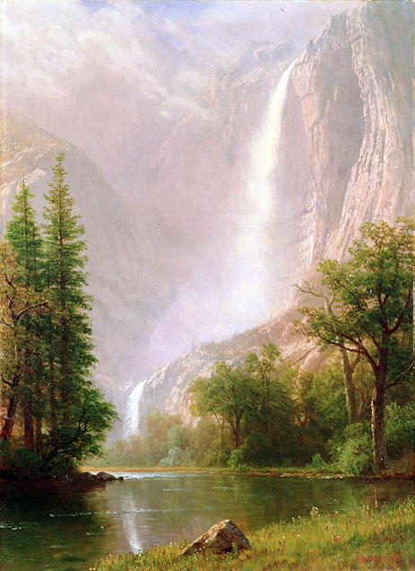 Yosemite Falls, c.1865/70 | Bierstadt | Painting Reproduction