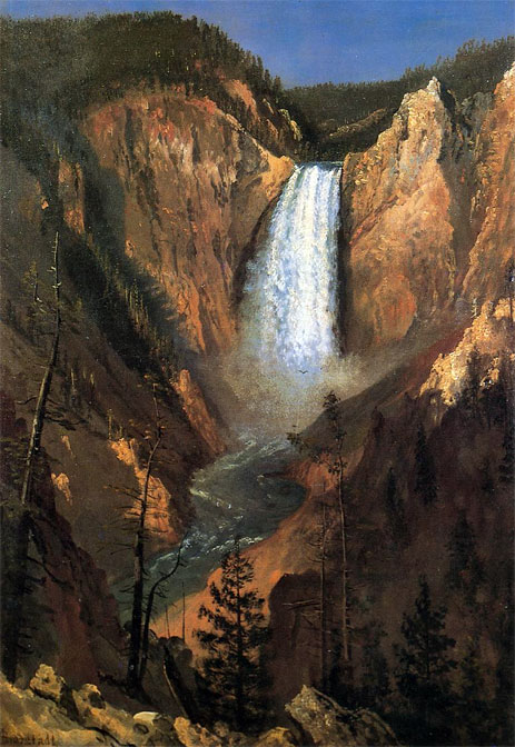 Lower Yellowstone Falls, 1881 | Bierstadt | Painting Reproduction