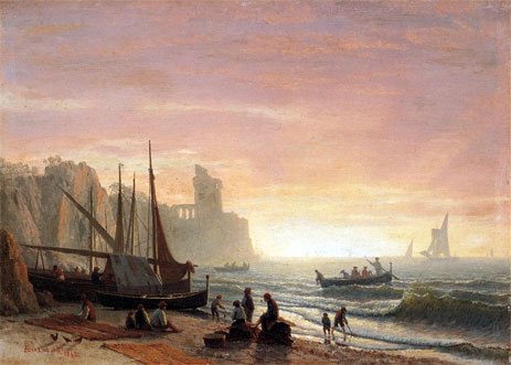 The Fishing Fleet, 1862 | Bierstadt | Gemälde Reproduktion