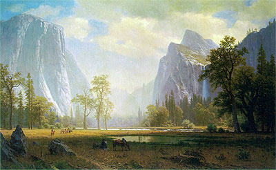 Looking Up the Yosemite Valley, c.1863/75 by Bierstadt | Painting Reproduction