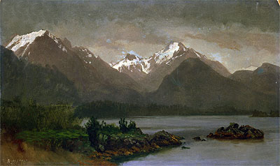 Berge und See, indated | Bierstadt