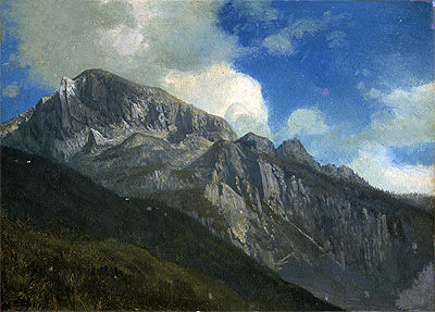 Mountains, indated | Bierstadt | Painting Reproduction