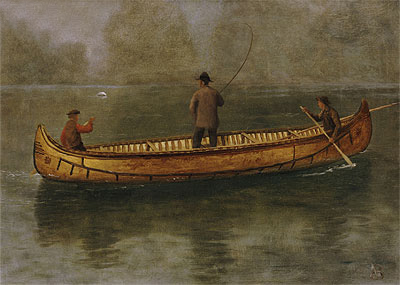 Fishing from a Canoe, n.d. | Bierstadt | Painting Reproduction
