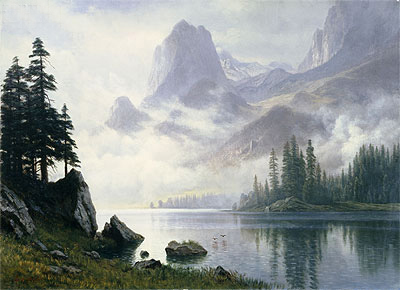 Berg aus dem Nebel, undated | Bierstadt | Gemälde Reproduktion