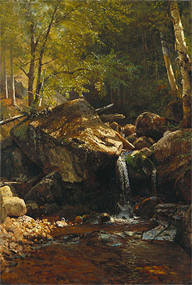 Thompson Cascade, White Mountains, undated | Bierstadt | Painting Reproduction