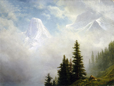 High in the Mountains, undated | Bierstadt | Painting Reproduction