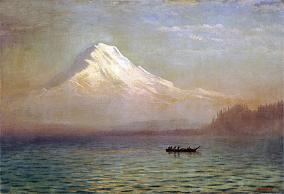 Sonnenaufgang am Mount Tacoma, n.d. von Bierstadt | Leinwand-Kunstdruck