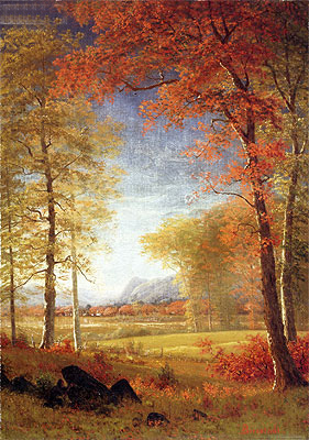 Autumn in America, Oneida County, New York, undated | Bierstadt | Painting Reproduction