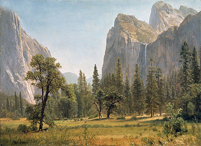 Bridal Veil Falls, Yosemite Valley, California, c.1871/73 | Bierstadt | Painting Reproduction