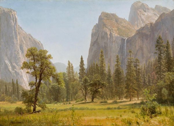 Brautschleierfälle, Yosemite-Tal, Kalifornien | Bierstadt | Gemälde Reproduktion