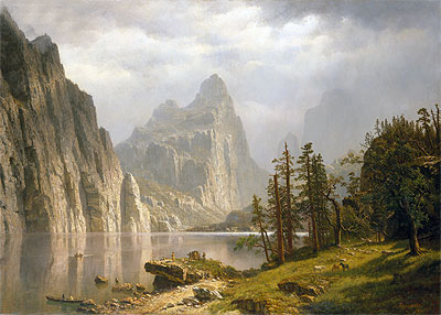 Merced River, Yosemite Valley, 1866 | Bierstadt | Gemälde Reproduktion