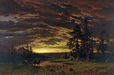 Evening on the Prairie | Bierstadt | Painting Reproduction