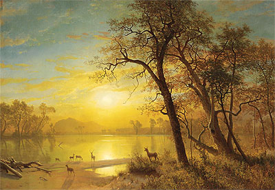 Mountain Lake, undated | Bierstadt | Painting Reproduction