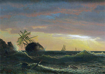 Gestrandetes Schiff | Bierstadt | Gemälde Reproduktion